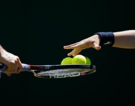 Tennis Racquet and Balls at Wimbledon